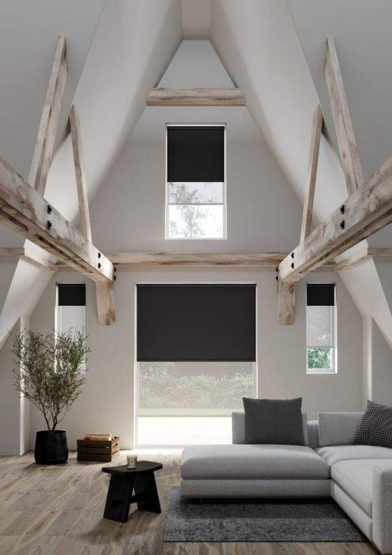 Blackout roller blinds in living room