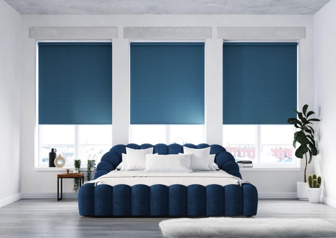 Blackout blinds in Bedroom